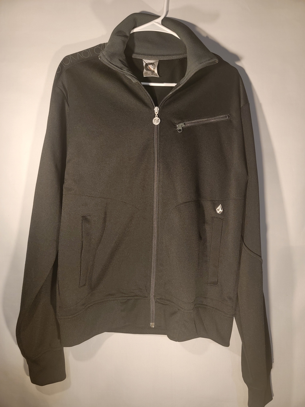 Volcom Men's Black Full-Zip Sweater Jacket with Chest Zip Large